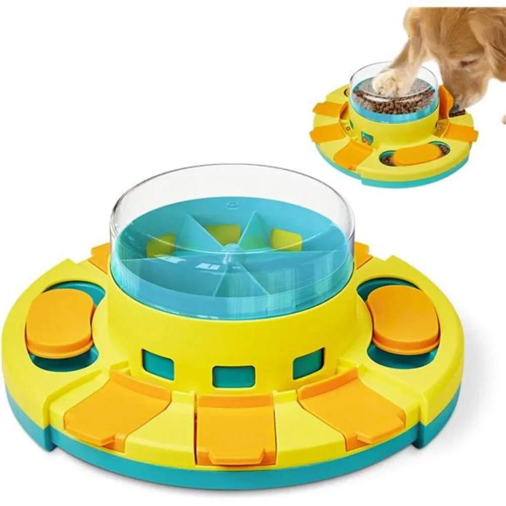 Dog Puzzle Toy 2 Levels, Slow Feeder, Pup Food Treat Feeding Dispenser